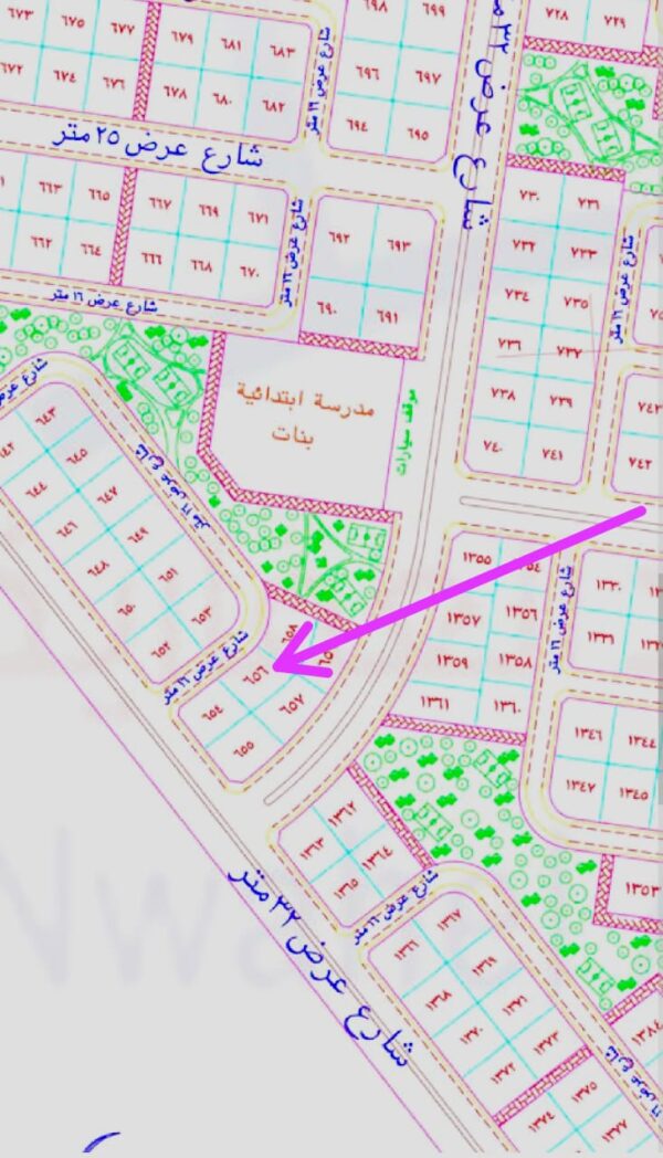 نص أرض للبيع في مخطط جوهرة العروس بجدة